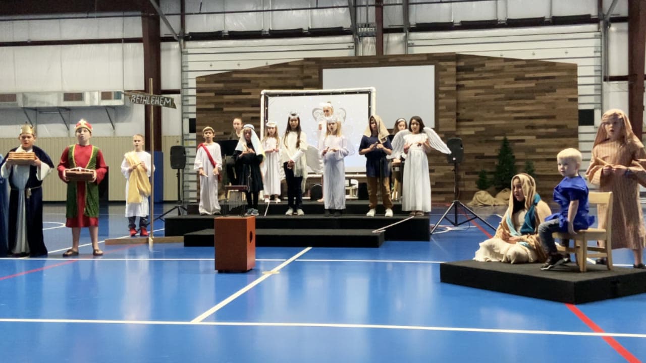 Citadel Christian School students performing in chapel presentation